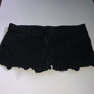 Black jean shorts